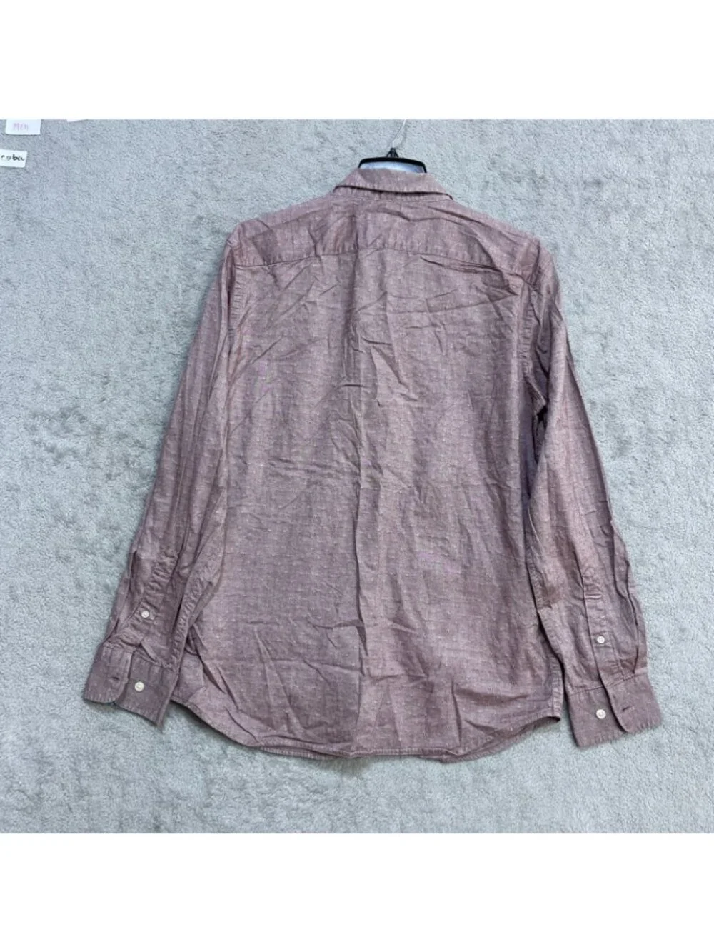 Banana Republic Men's M Stretch Button-Up Shirt Textured Mauve B1341
